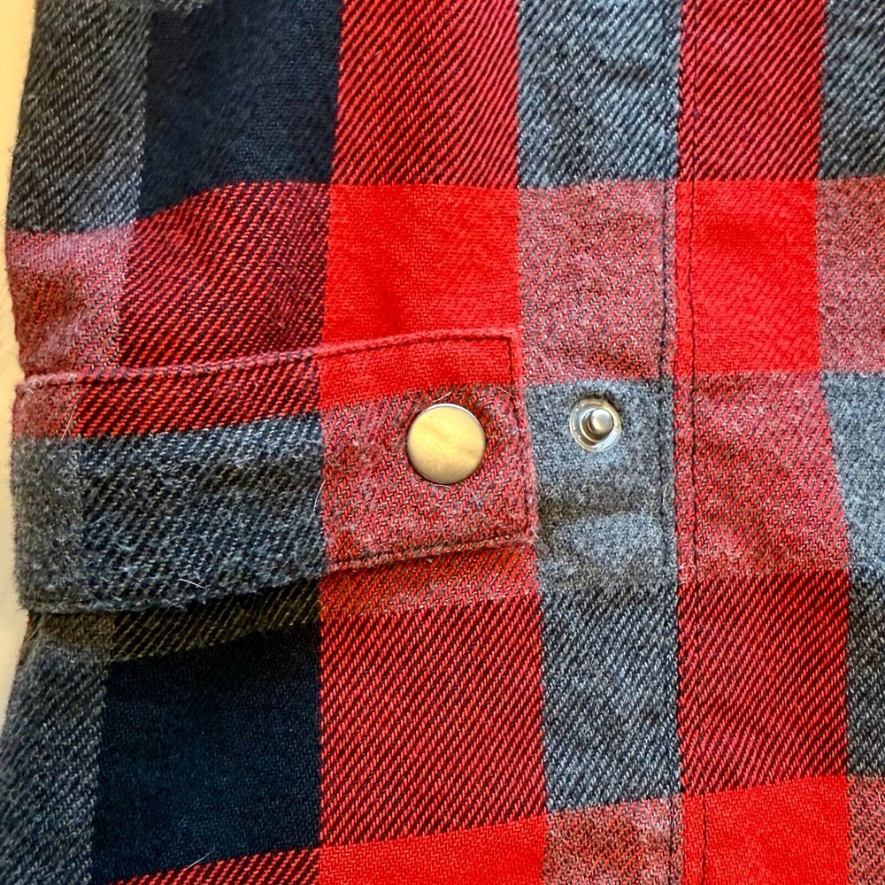 Duluth Trading Co Red Buffalo Plaid Quilted 100% Cotton Shacket WOMENS S, KID XL - Picture 8 of 10